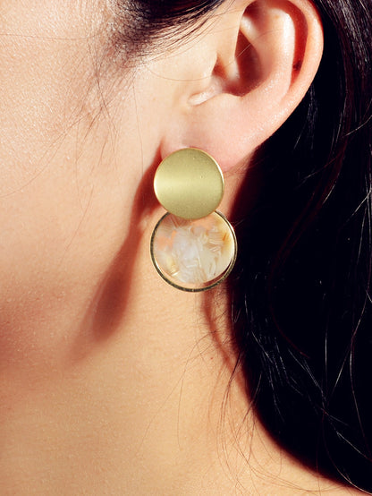 Layered Round Drop Earrings