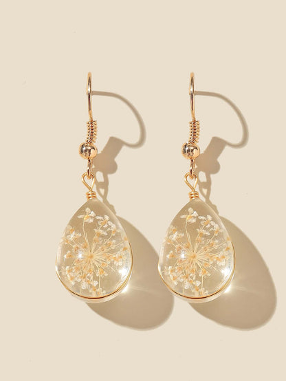 Clear Waterdrop Drop Earrings