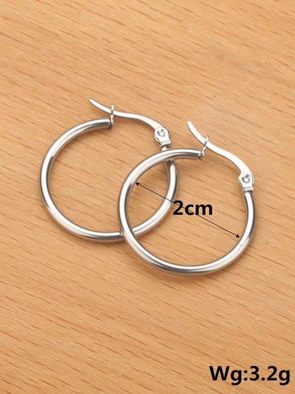 Stainless Steel Minimalist Hoop Earrings