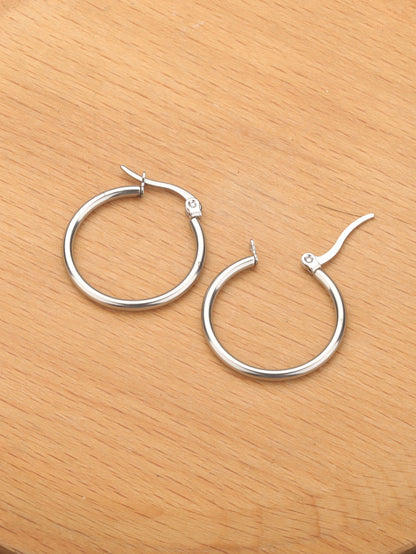 Stainless Steel Minimalist Hoop Earrings