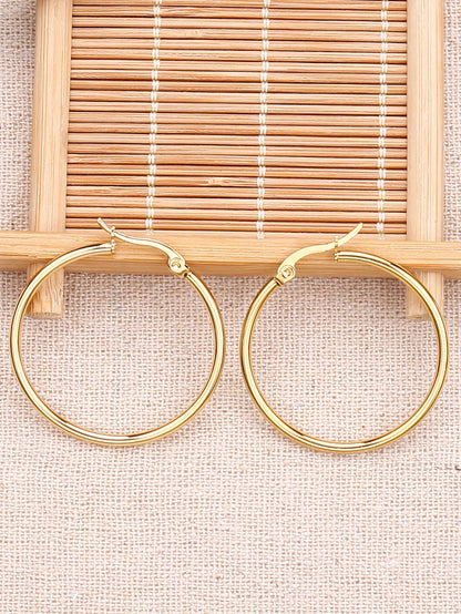 Stainless Steel Minimalist Hoop Earrings