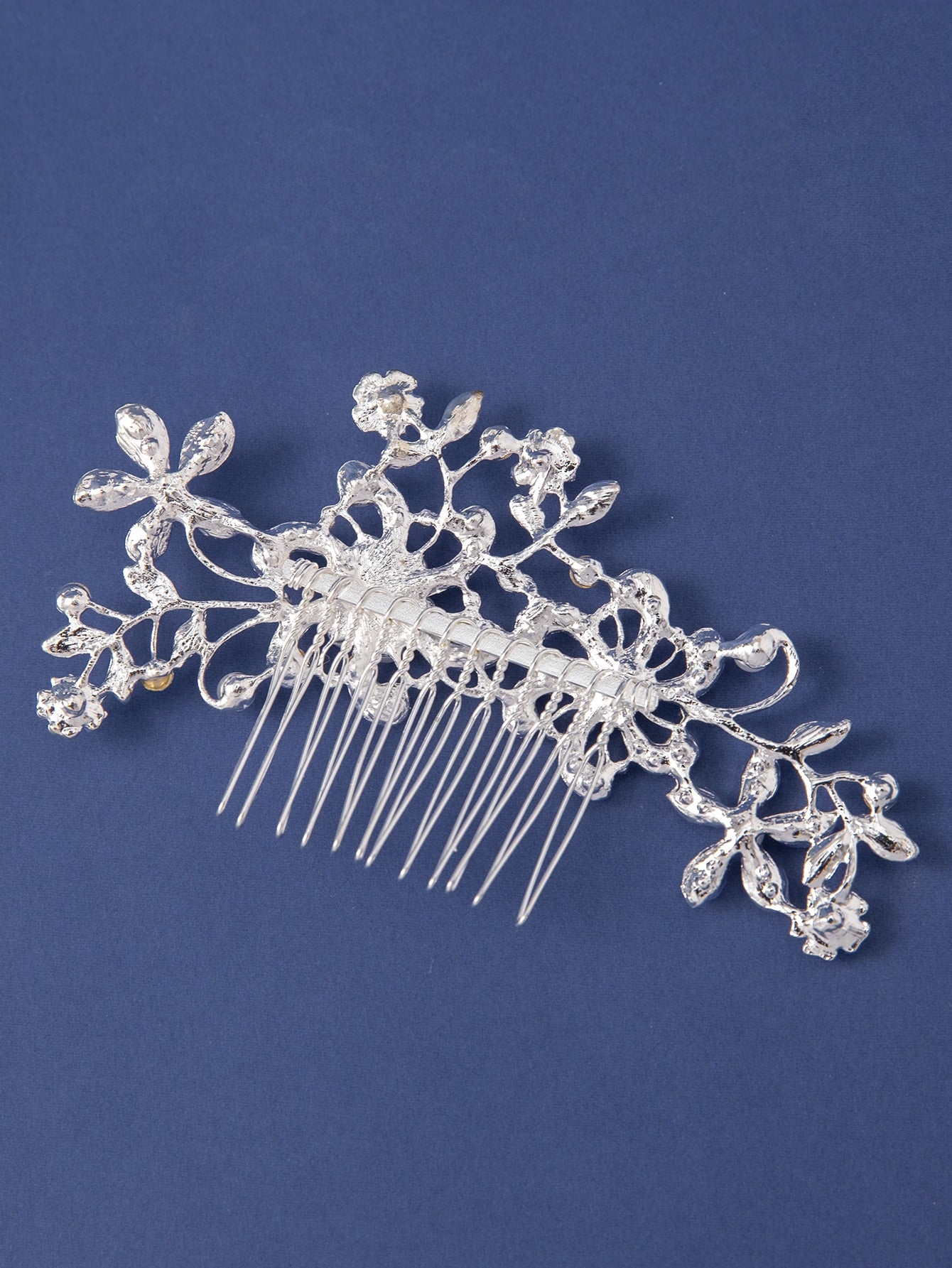 Faux Pearl & Rhinestone Flower Decor Elegant Bridal Hair Pin Tiaras