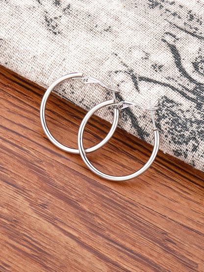 Stainless Steel Minimalist Hoop Earrings