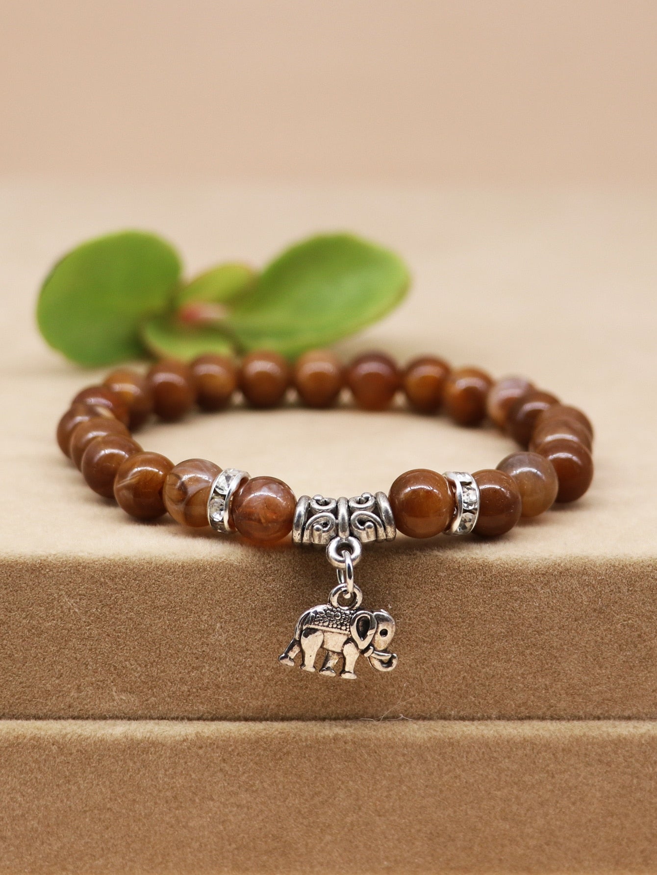 Elephant Charm Beaded Bracelet