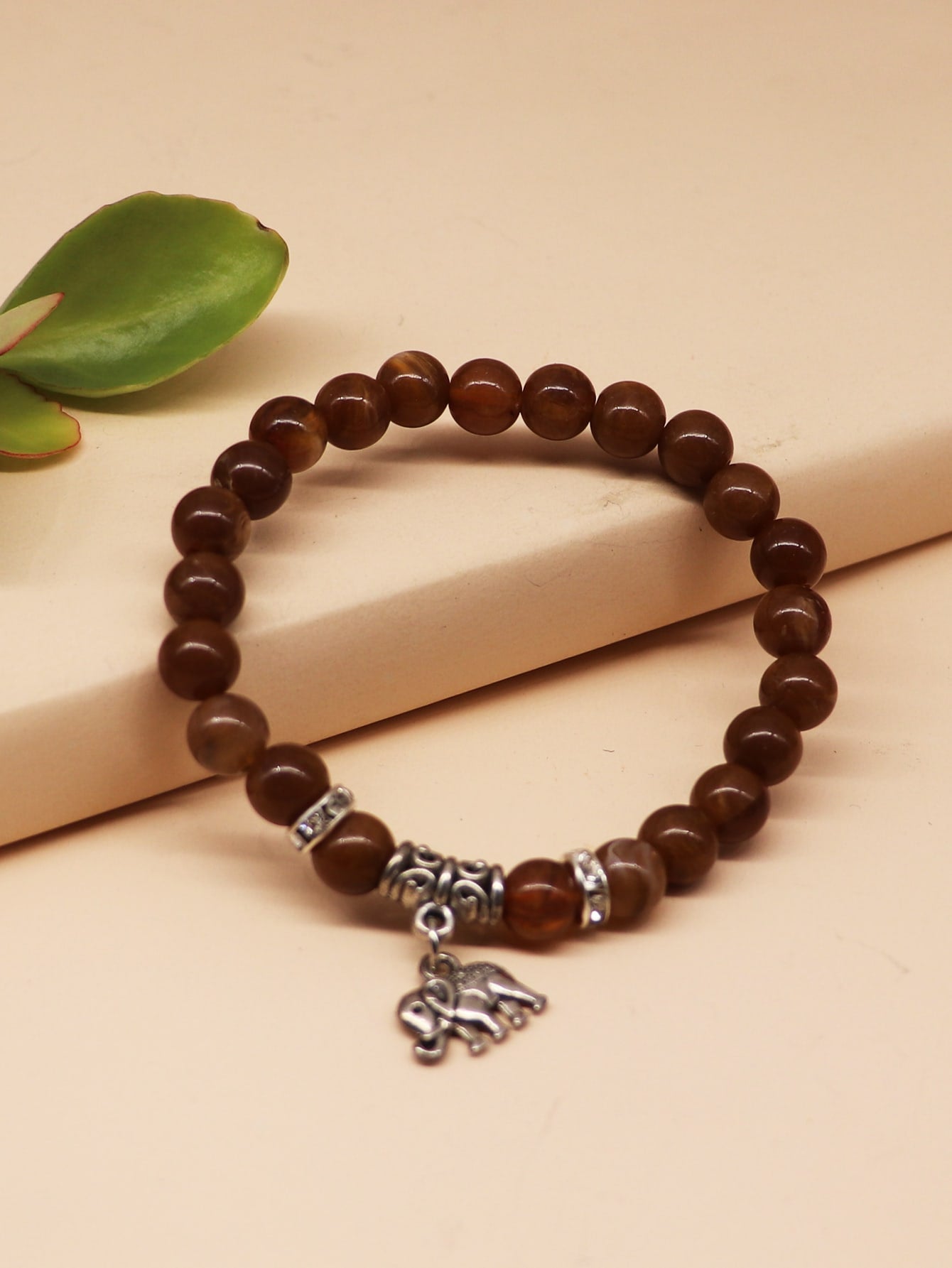 Elephant Charm Beaded Bracelet