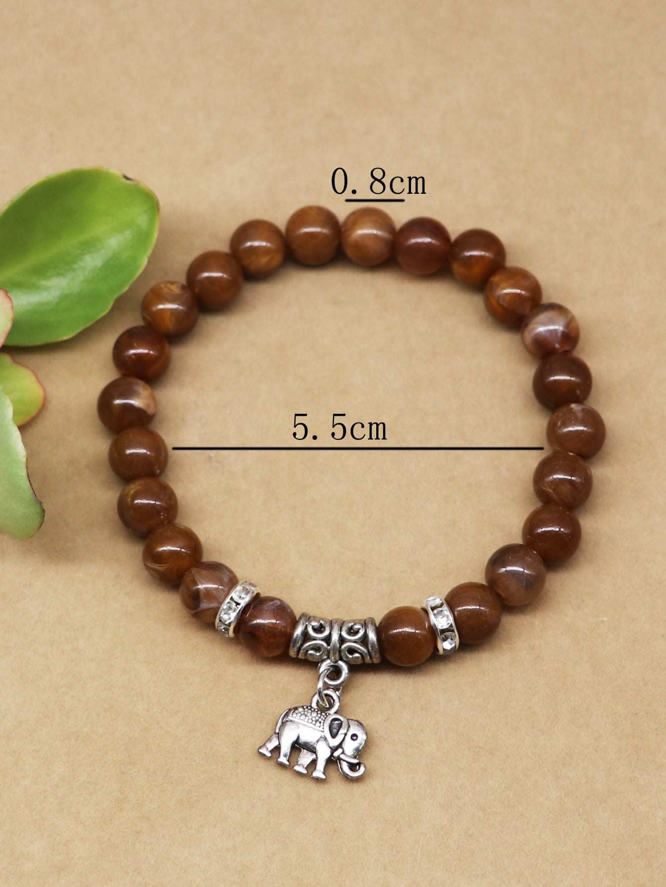 Elephant Charm Beaded Bracelet