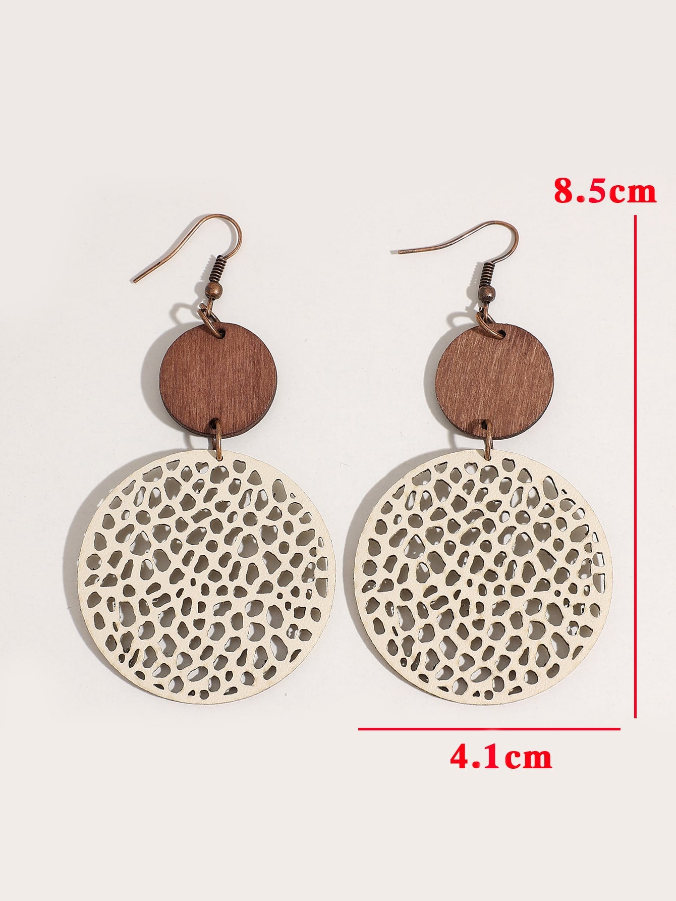 Hollow Out Round Decor Drop Earrings