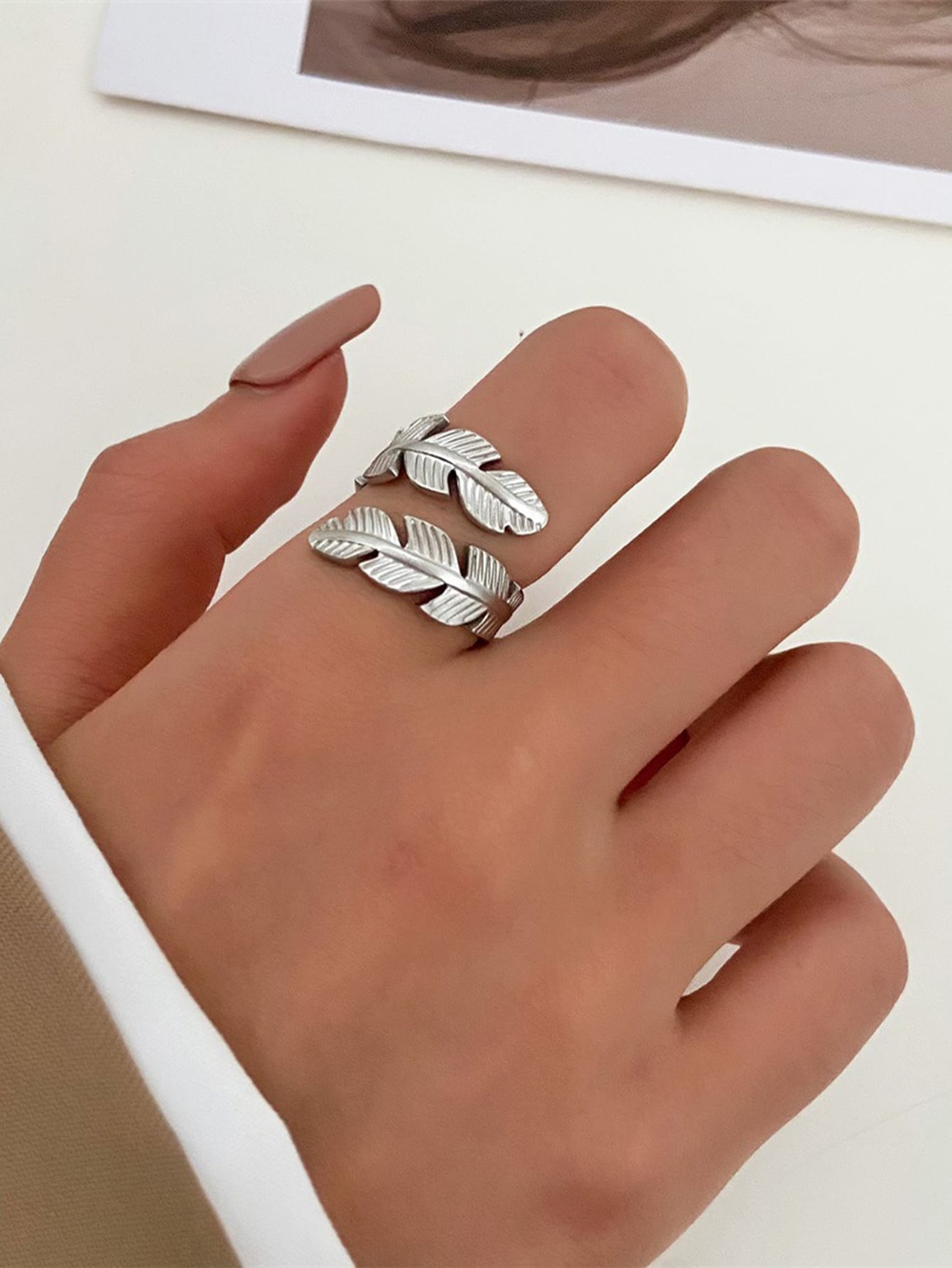 Leaf Design Wrap Ring