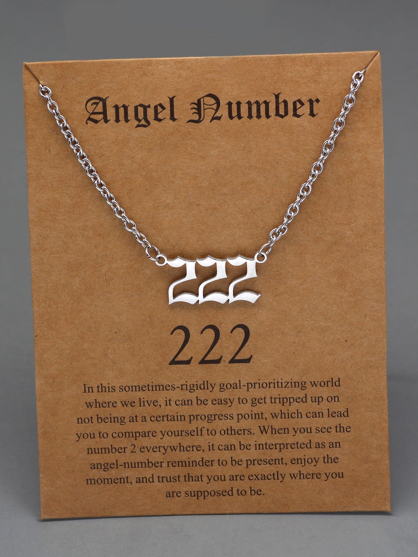 Stainless Steel Angel Number Pendant Necklace