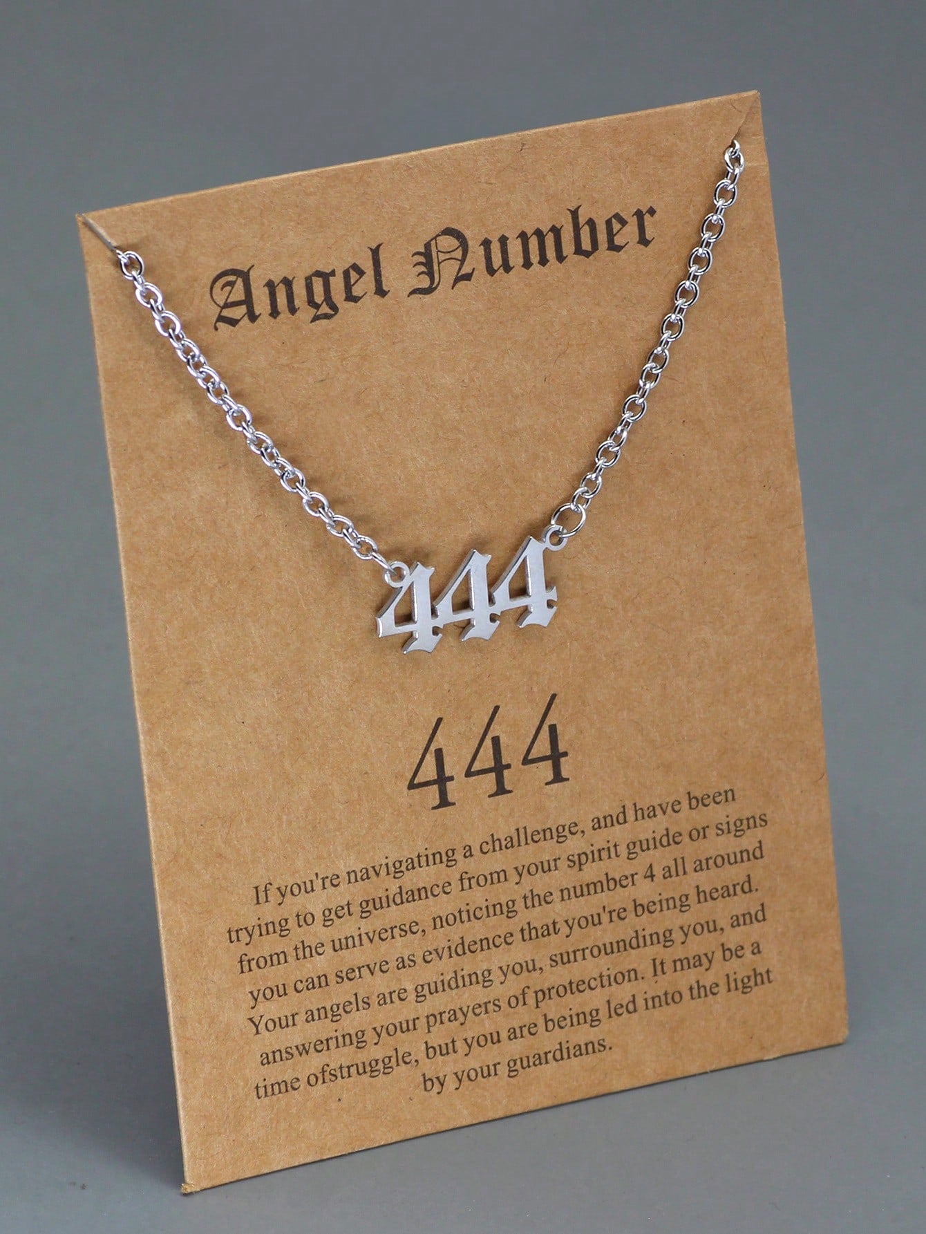 Stainless Steel Angel Number Pendant Necklace