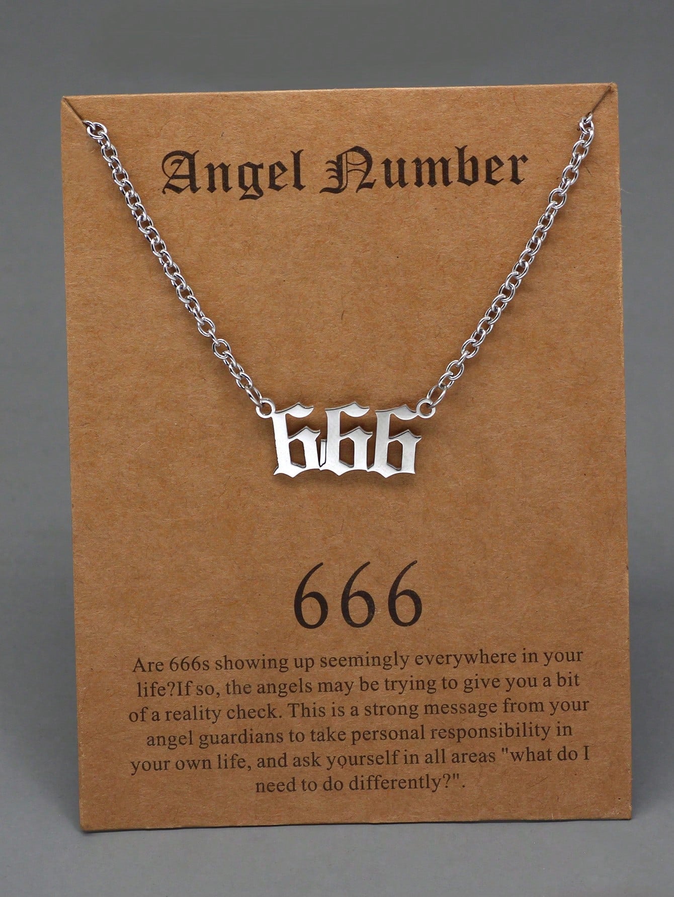 Stainless Steel Angel Number Pendant Necklace