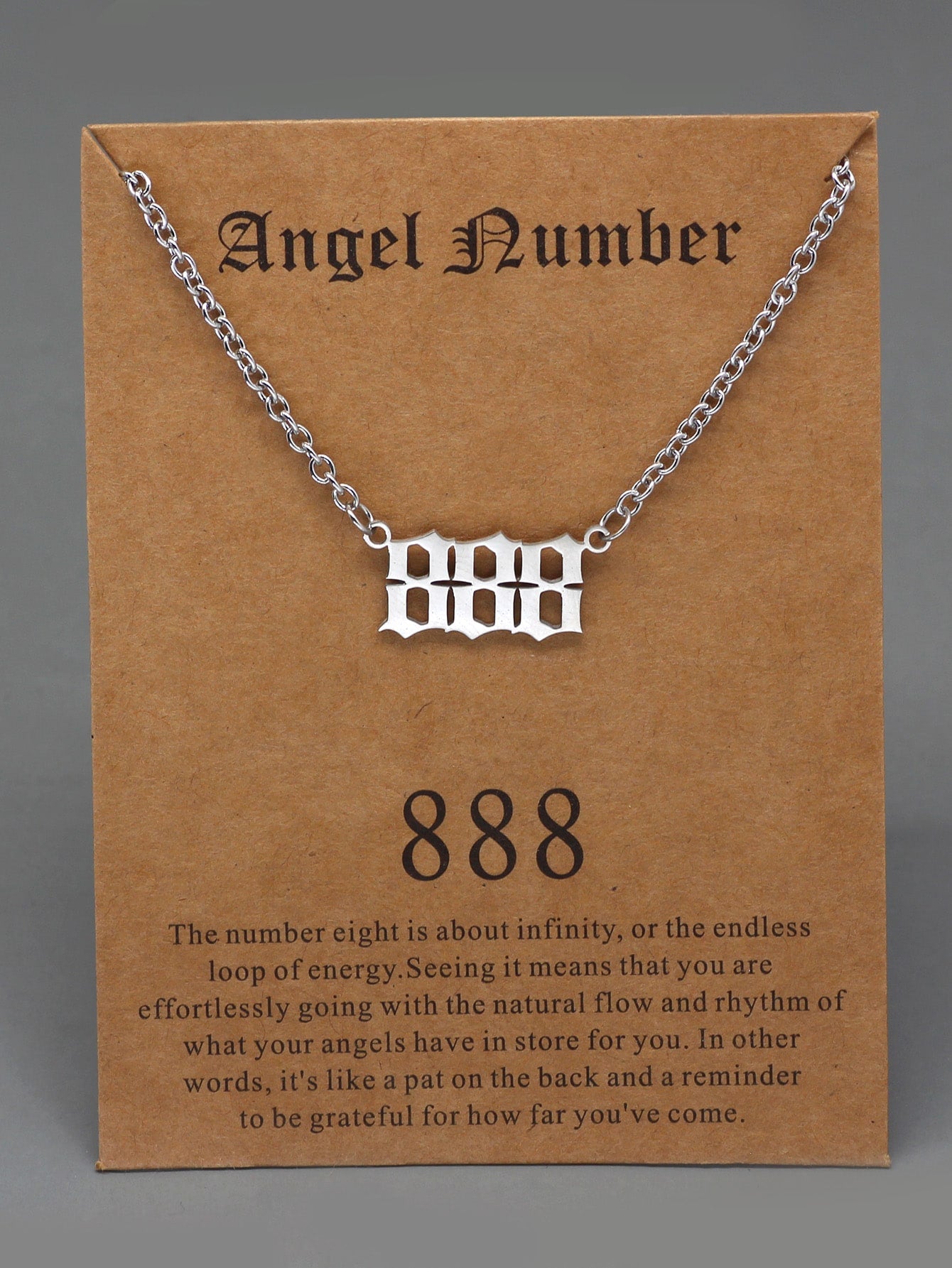 Stainless Steel Angel Number Pendant Necklace