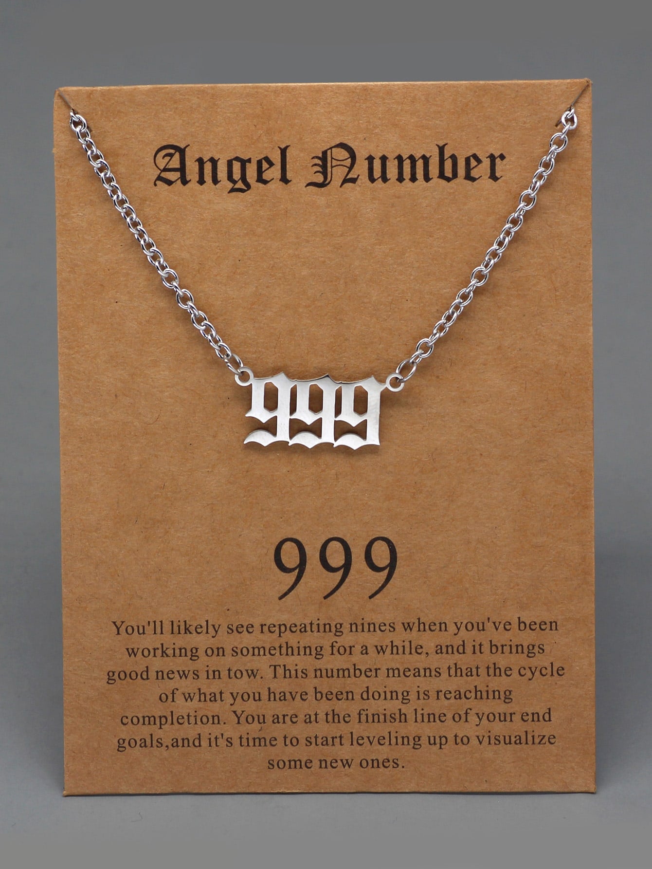 Stainless Steel Angel Number Pendant Necklace