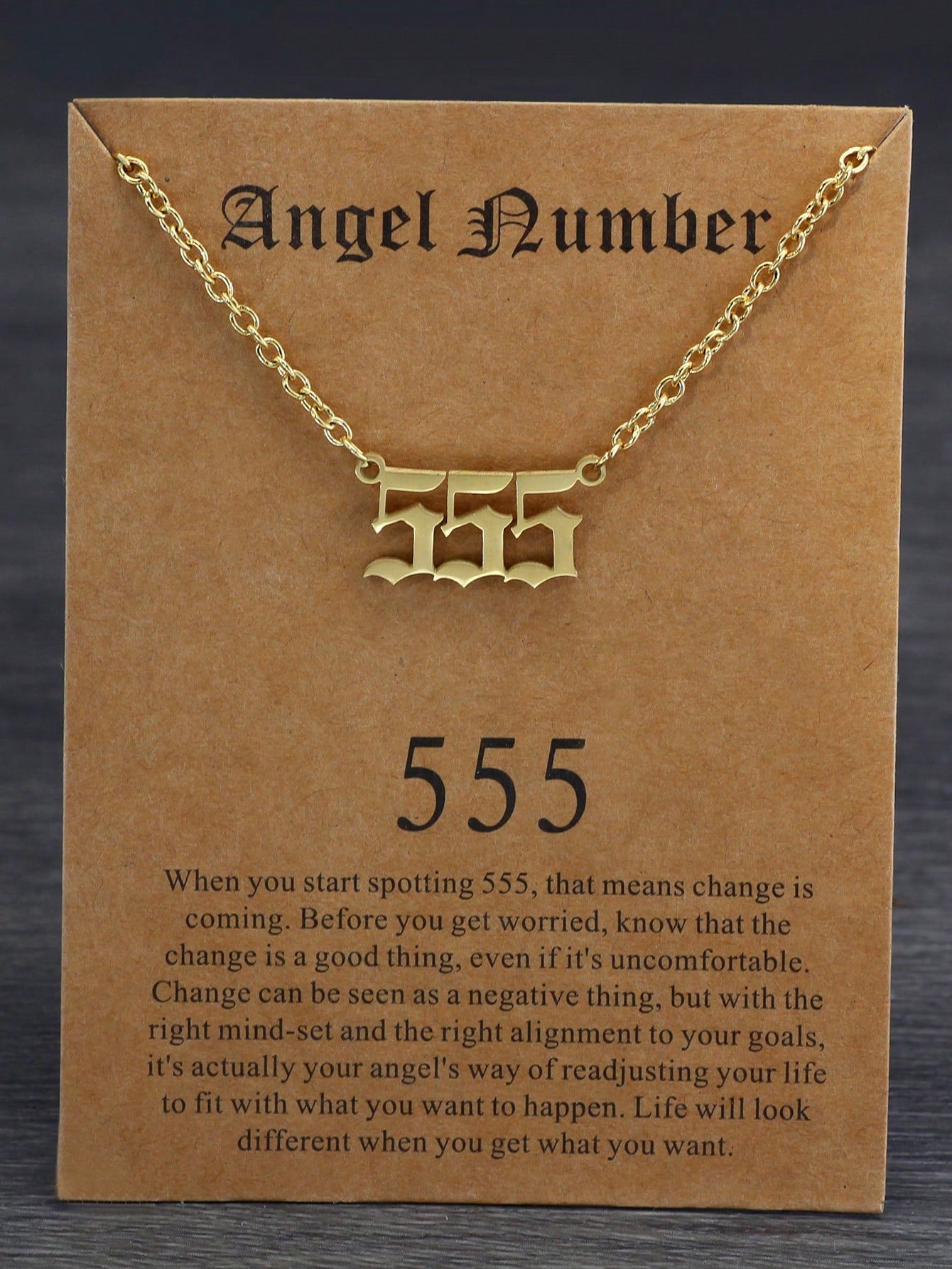 Stainless Steel Angel Number Pendant Necklace