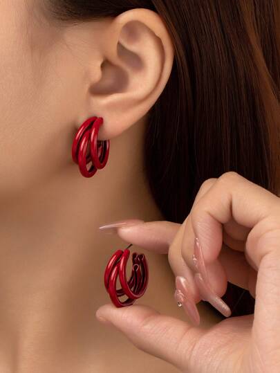 Fashionable And Versatile Circle-Shaped Earrings