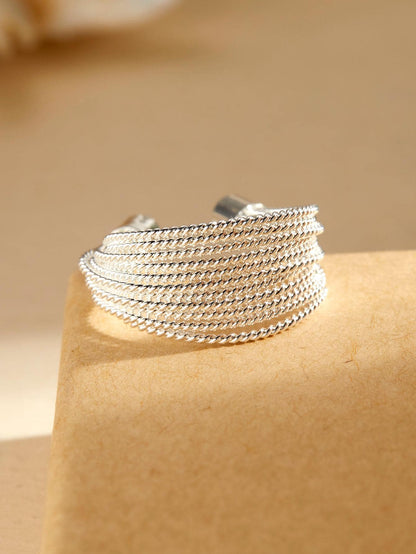 1pc Multi-Layered Stacked Irregular Opening Finger Ring