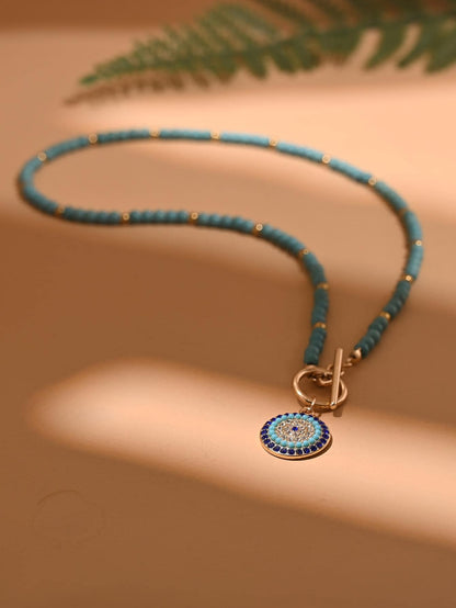 Eye Decor Beaded Necklace