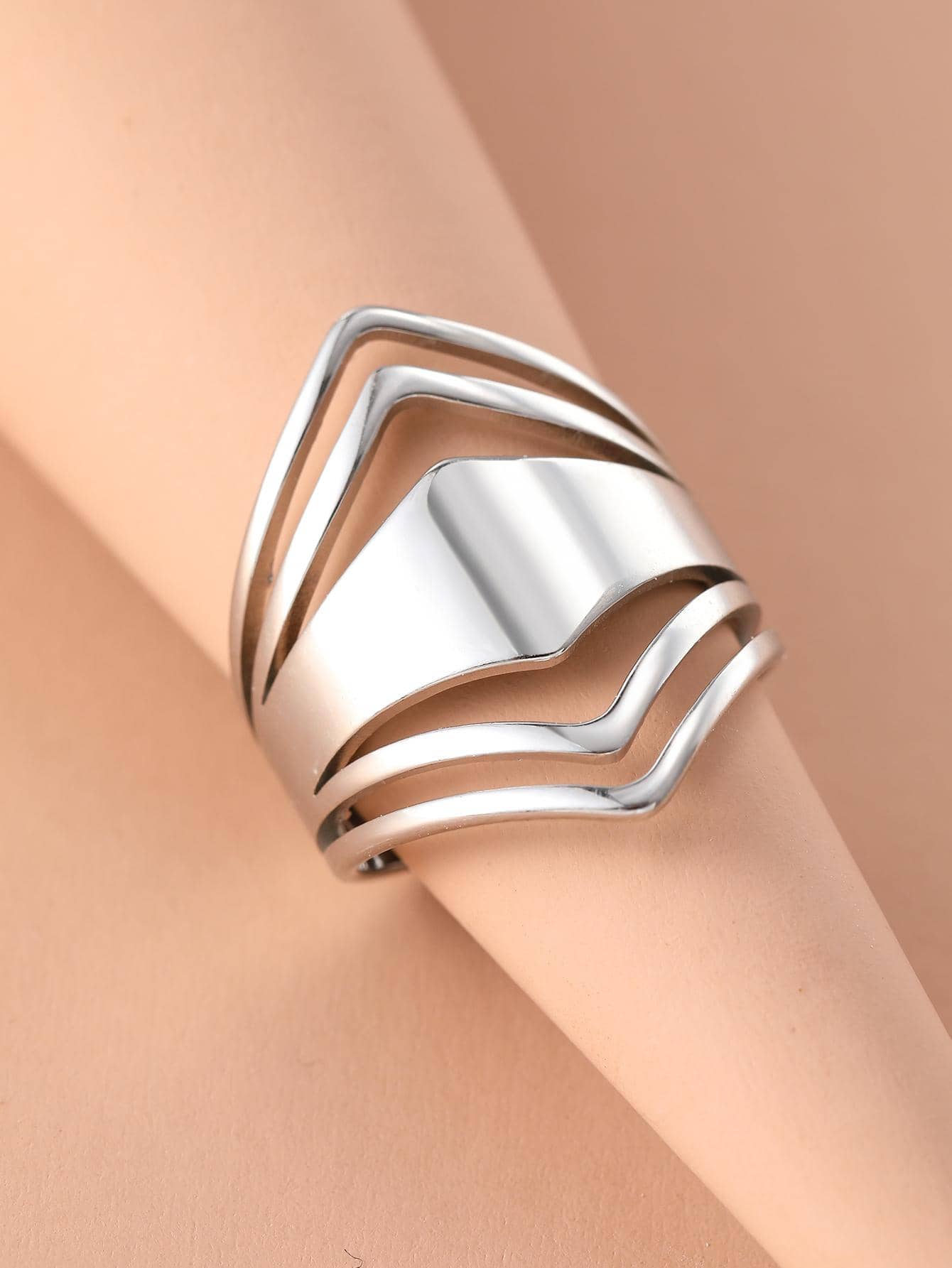 Stainless Steel Geometric Rhombus Antique Ring