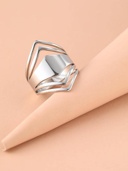 Stainless Steel Geometric Rhombus Antique Ring