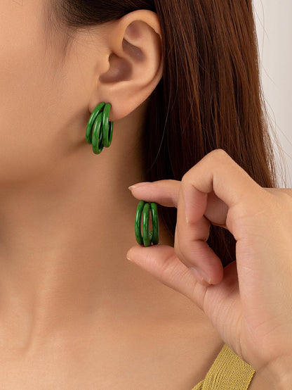 Fashionable And Versatile Circle-Shaped Earrings