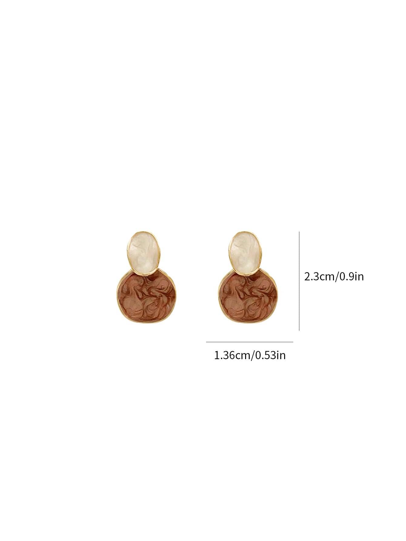 Oval Decor Stud Earrings