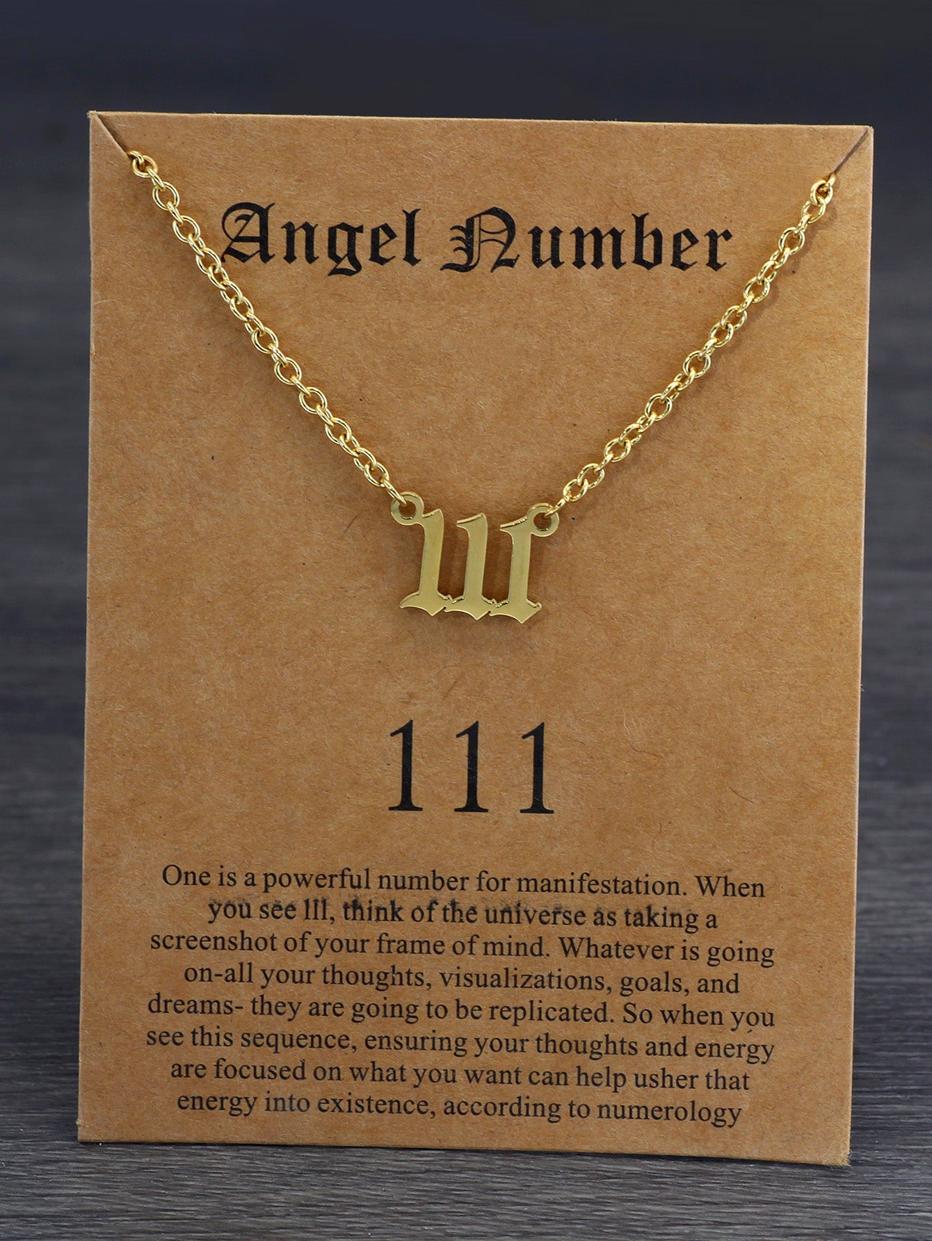 Stainless Steel Angel Number Pendant Necklace