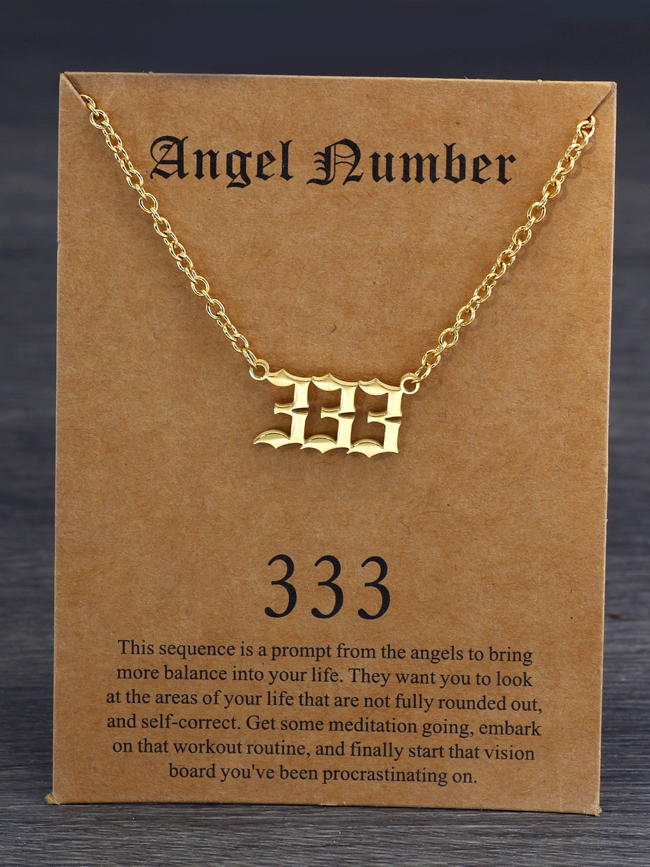 Stainless Steel Angel Number Pendant Necklace