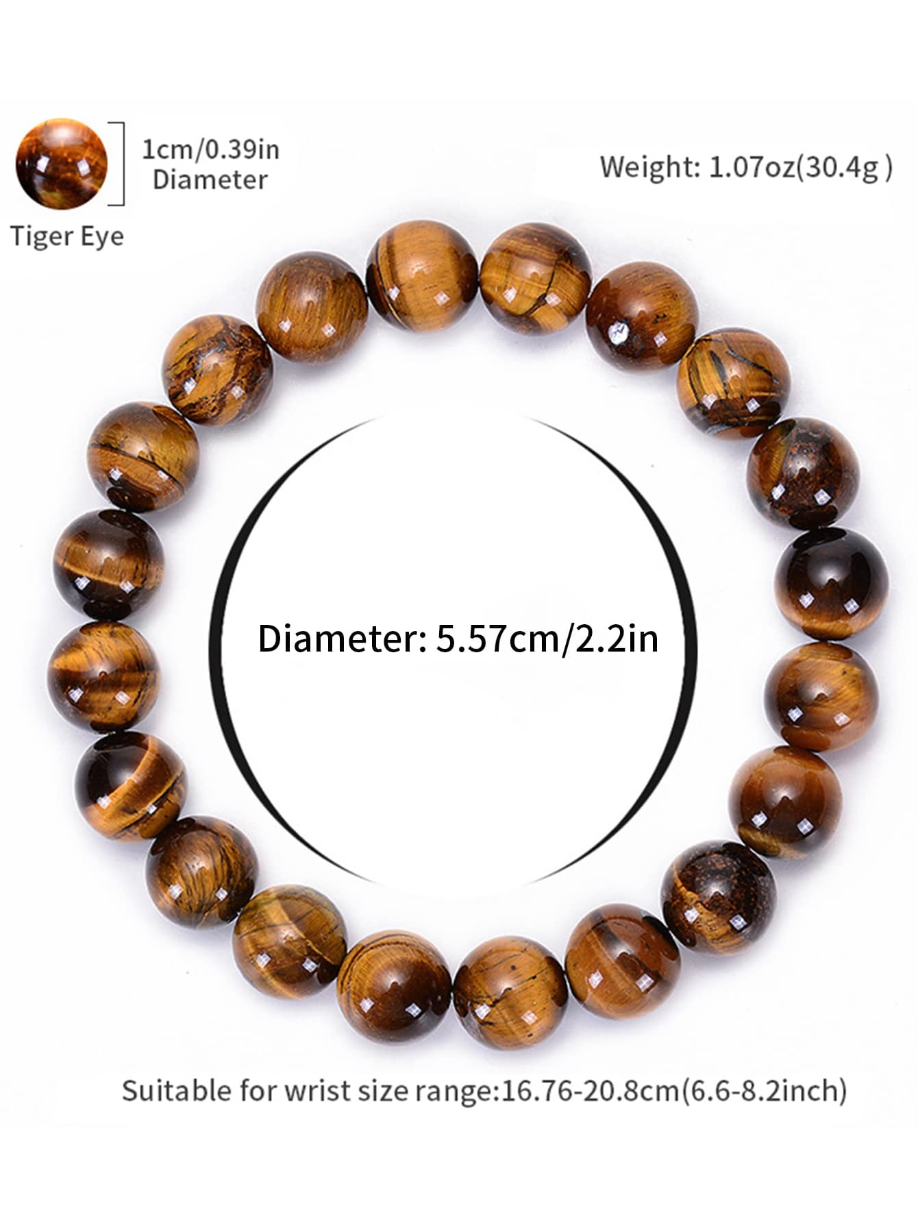 Natural Tiger Eye Beaded Bracelet