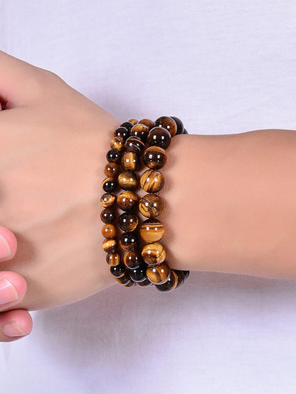 Natural Tiger Eye Beaded Bracelet