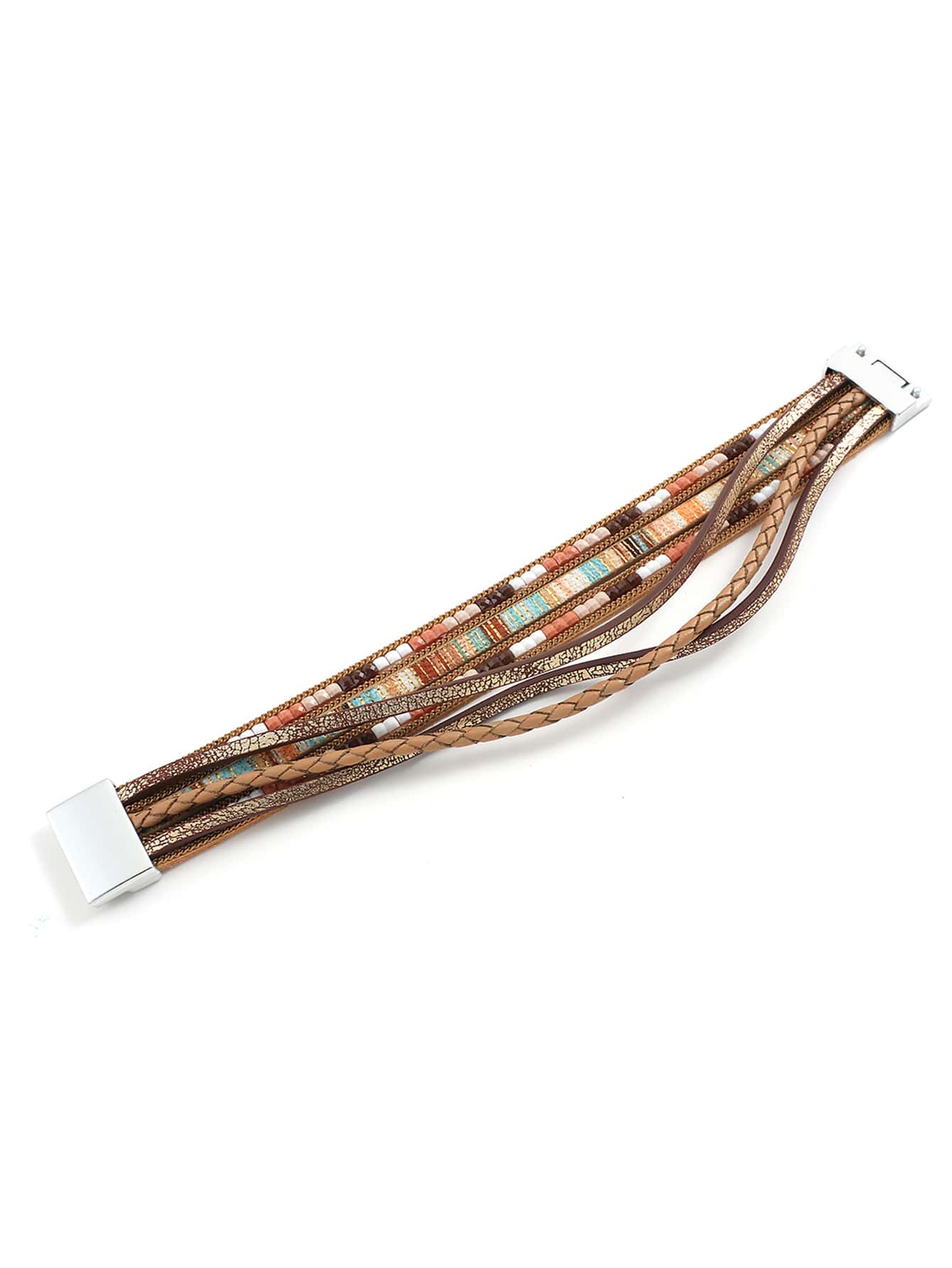 Beaded Bohemian Bliss: Handcrafted Multi-Layer Leather Bracelet