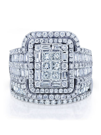 Exquisite Fashion: Two-Piece Luxury Exaggerated Women's Cubic Zirconia Pair Ring Set