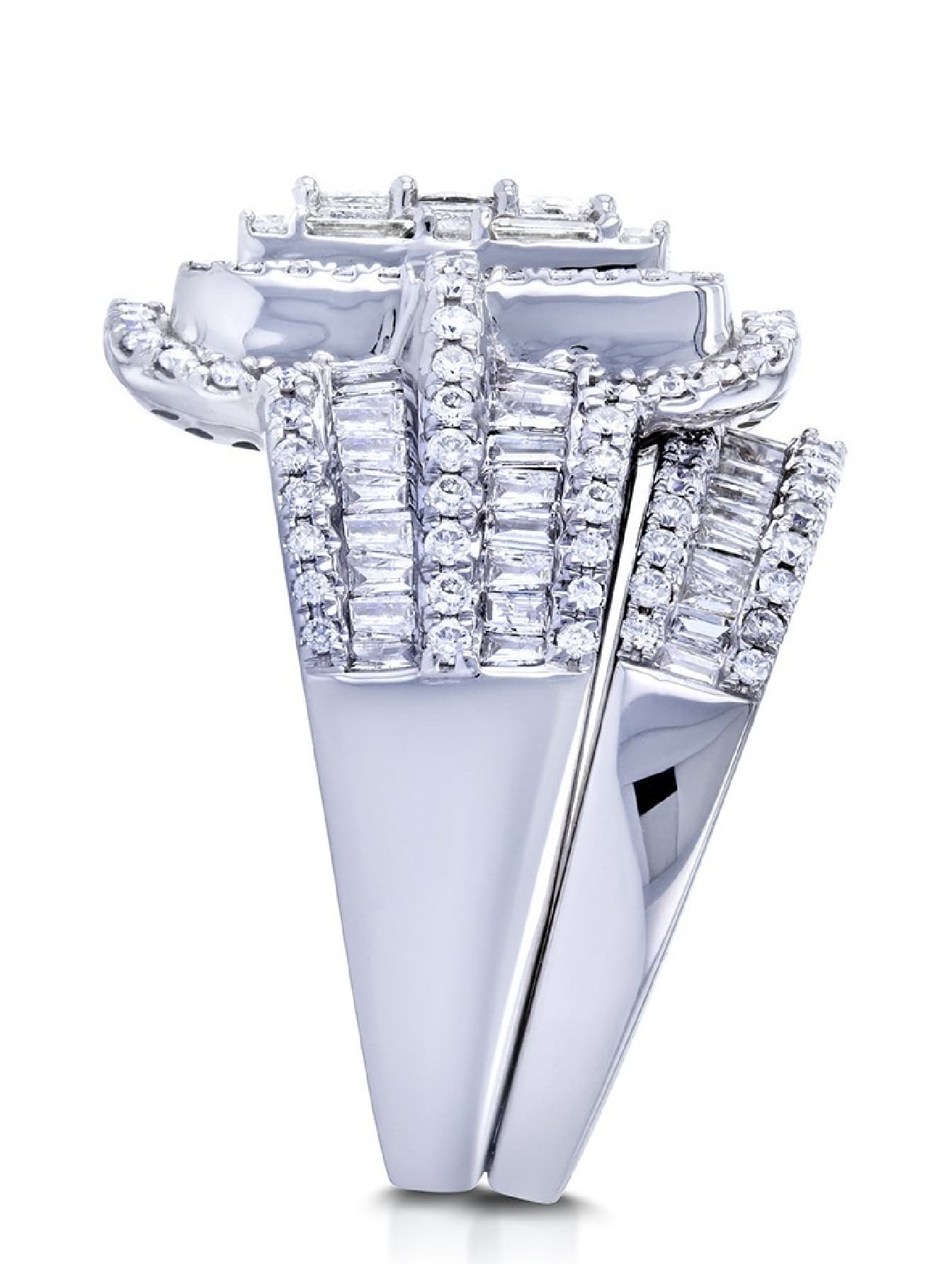 Exquisite Fashion: Two-Piece Luxury Exaggerated Women's Cubic Zirconia Pair Ring Set