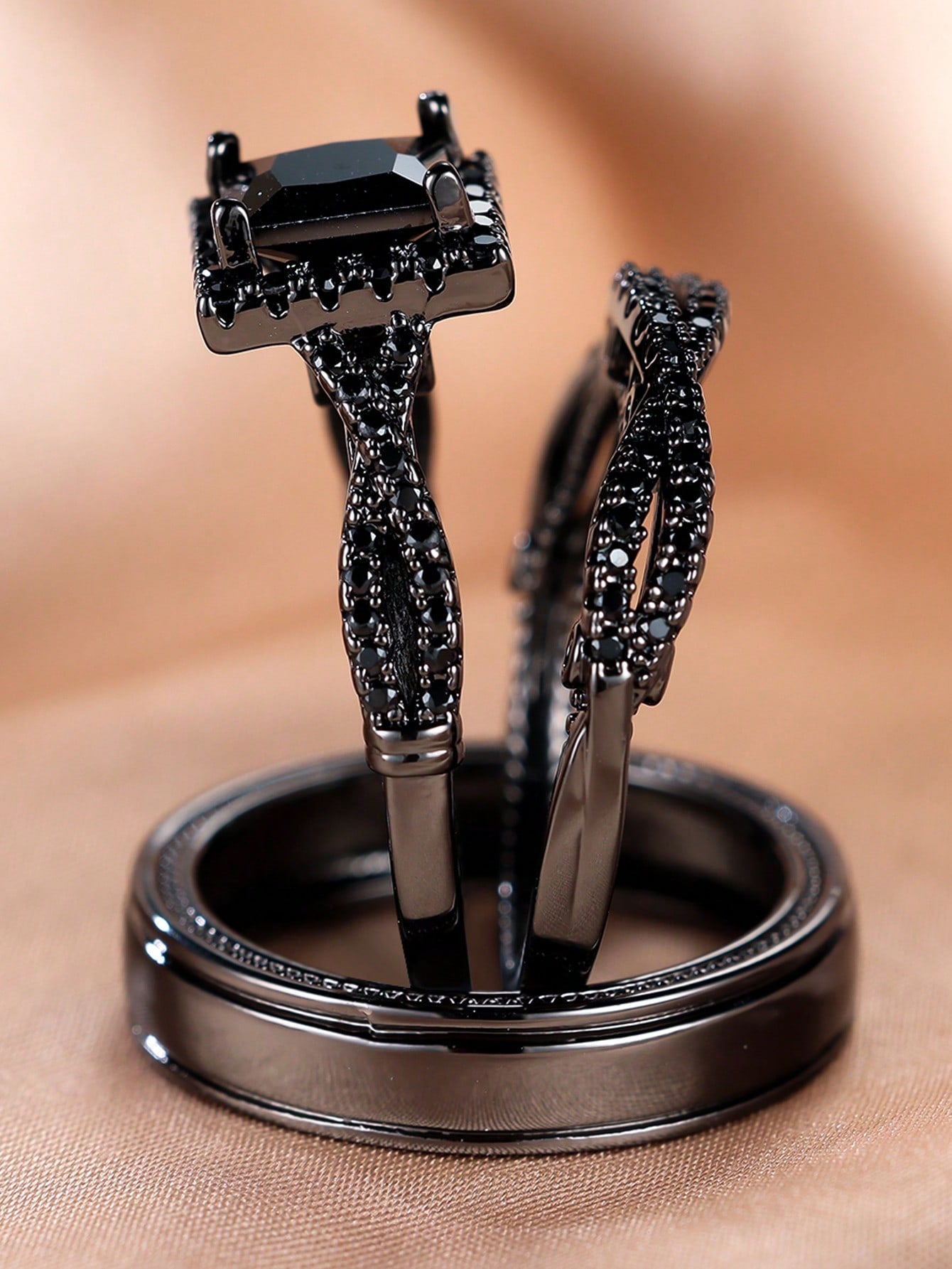 3pcs Luxury Sparkling Ring Set