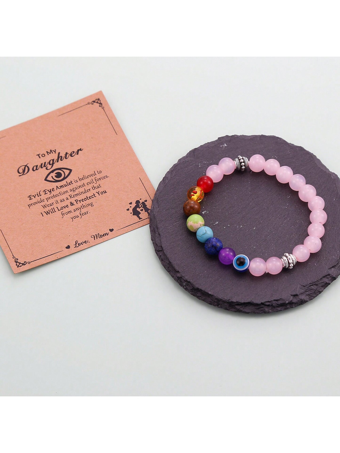 Chakra Guardian: Natural Crystal Evil Eye Protection Bracelet