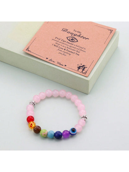 Chakra Guardian: Natural Crystal Evil Eye Protection Bracelet