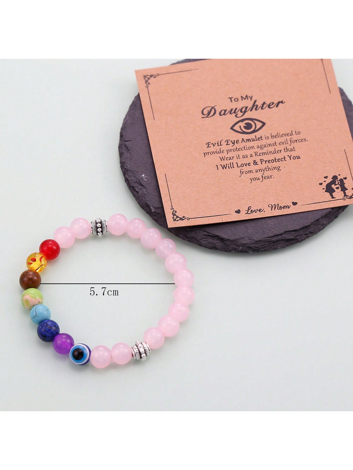 Chakra Guardian: Natural Crystal Evil Eye Protection Bracelet