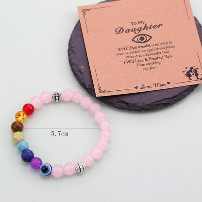 Chakra Guardian: Natural Crystal Evil Eye Protection Bracelet