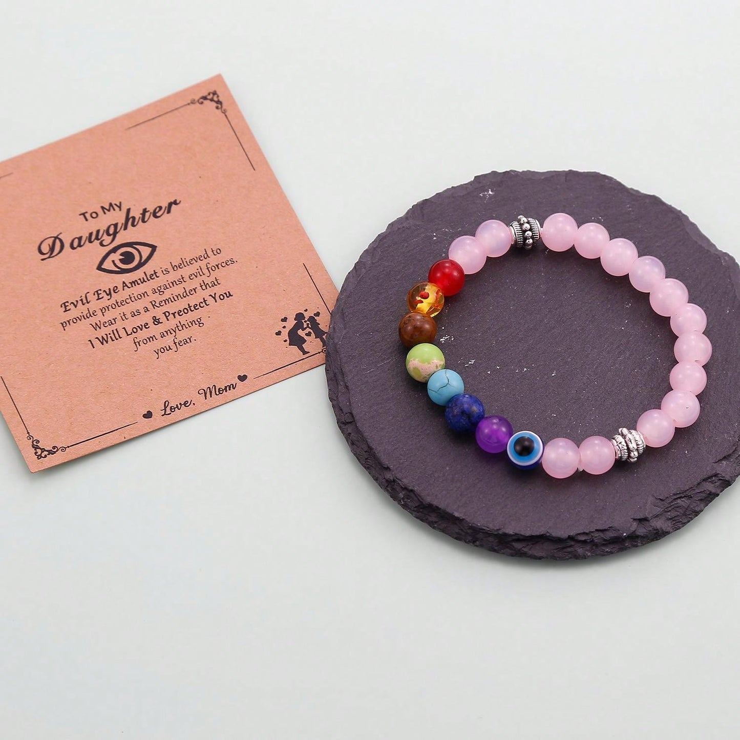 Chakra Guardian: Natural Crystal Evil Eye Protection Bracelet