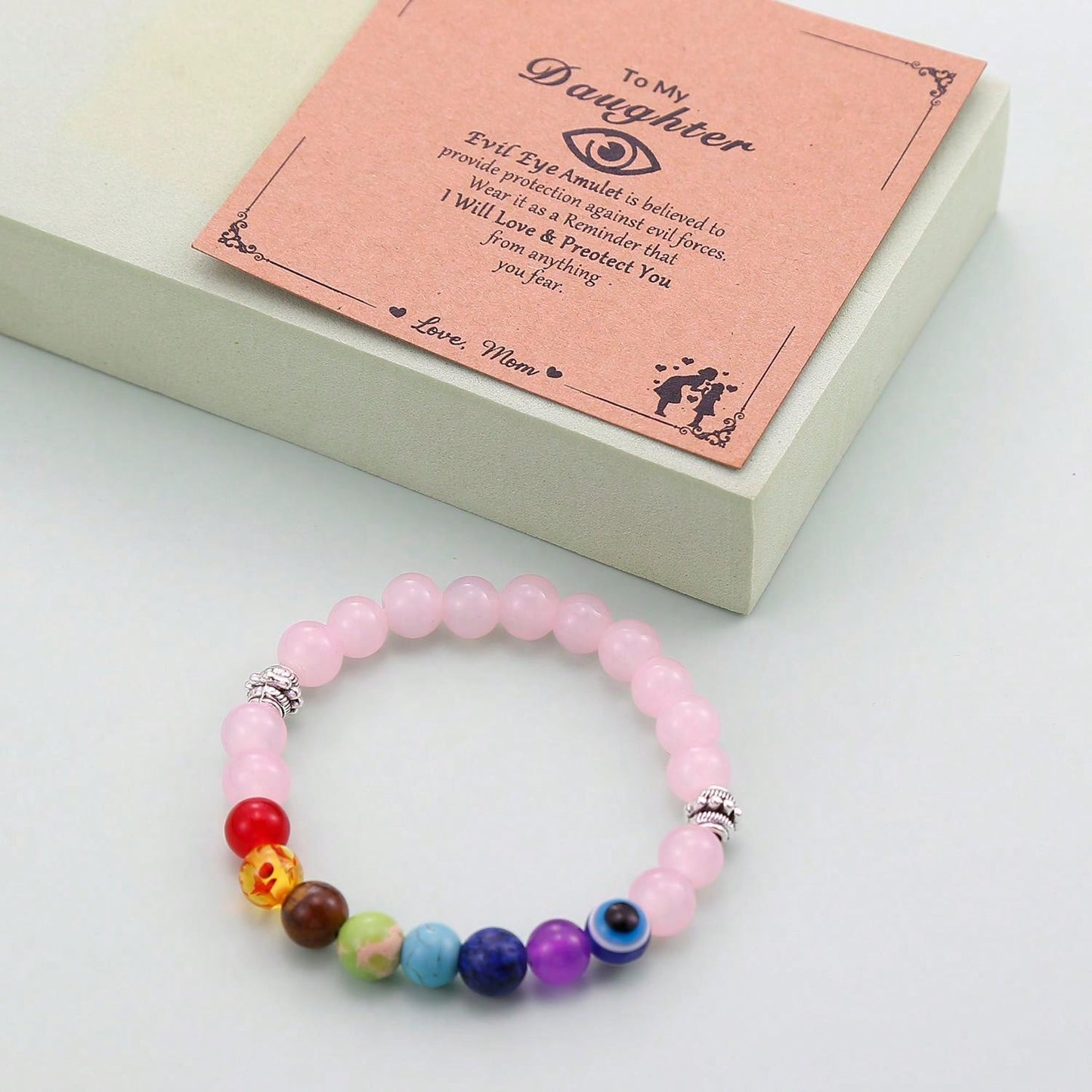 Chakra Guardian: Natural Crystal Evil Eye Protection Bracelet