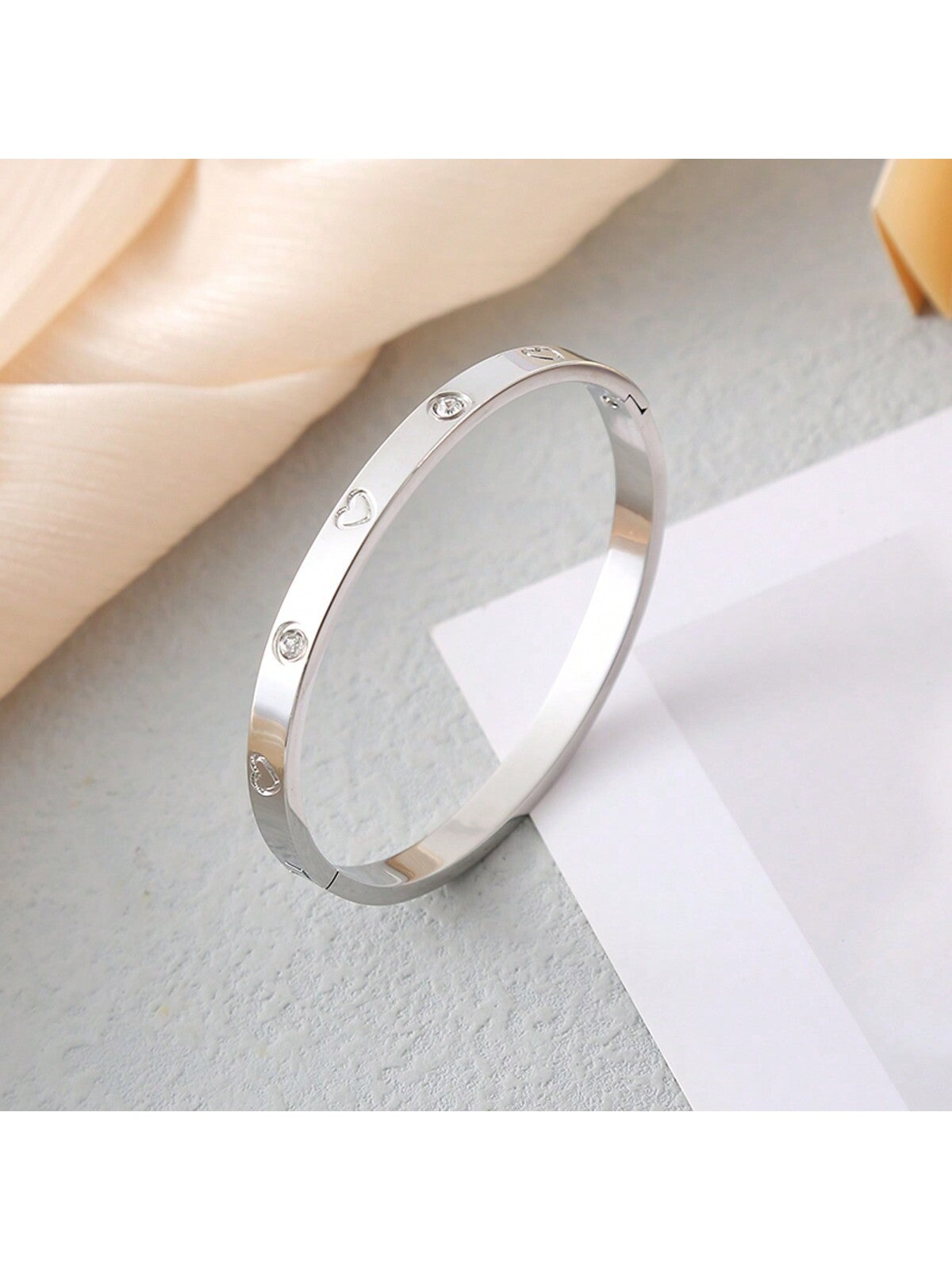 Heart Stainless Steel Bangle