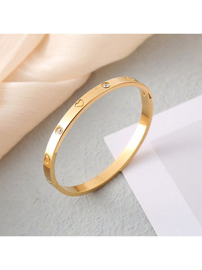 Heart Stainless Steel Bangle