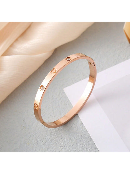 Heart Stainless Steel Bangle