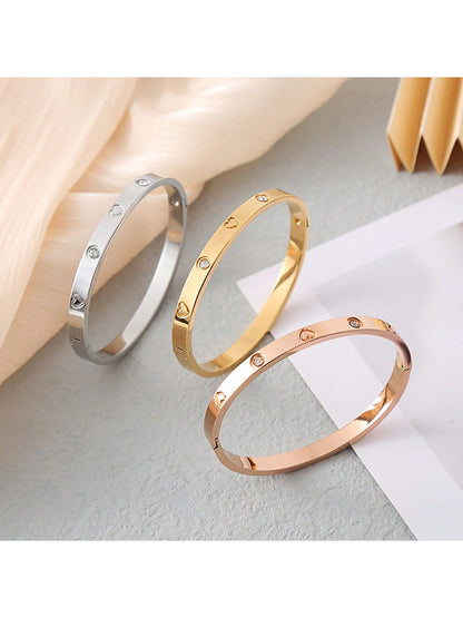 Heart Stainless Steel Bangle