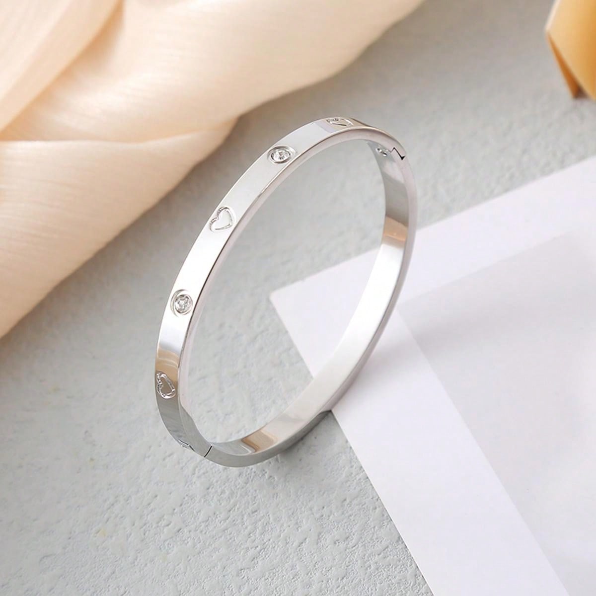 Heart Stainless Steel Bangle