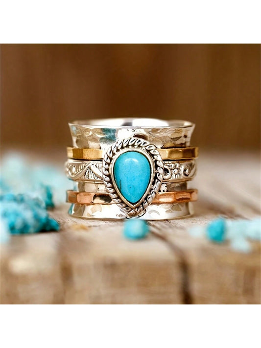 Vintage Turquoise Trio Colour Rings