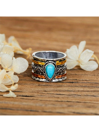 Vintage Turquoise Trio Colour Rings