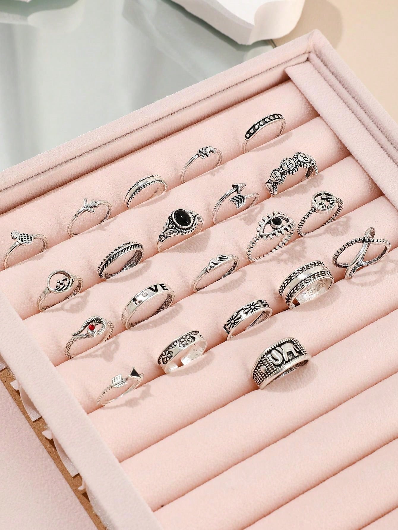 21pcs Vintage Bohemian Style Rings