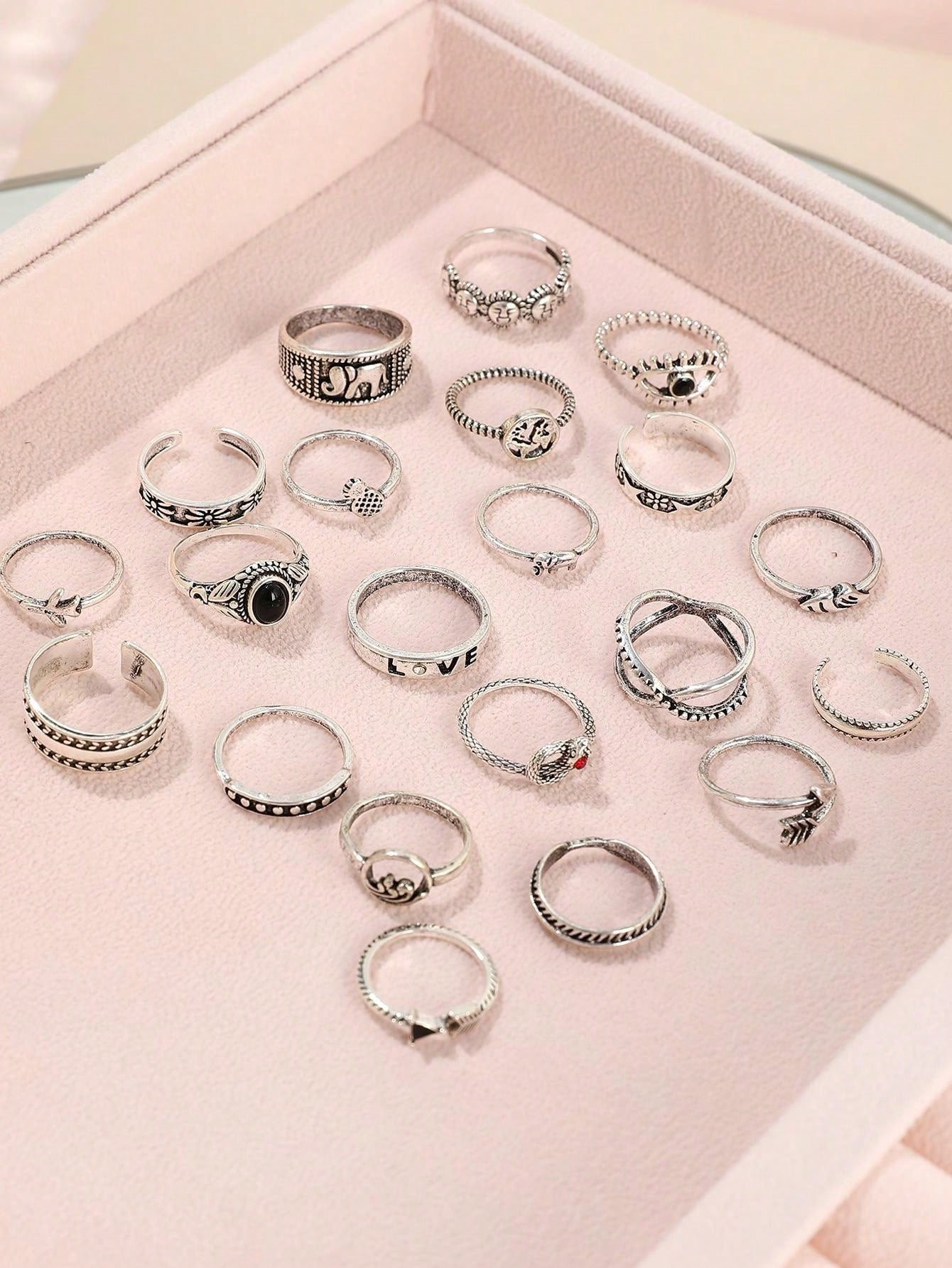 21pcs Vintage Bohemian Style Rings