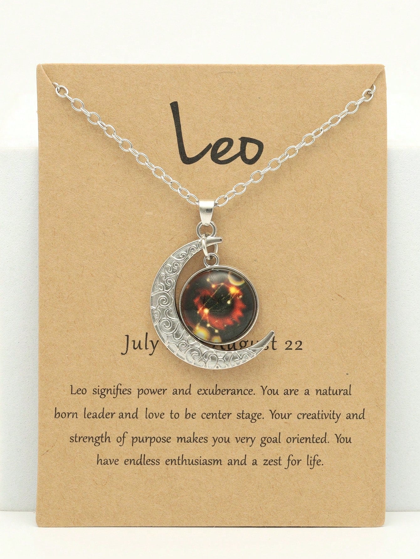 Luminous Vintage Moon & Zodiac Pendant Necklace