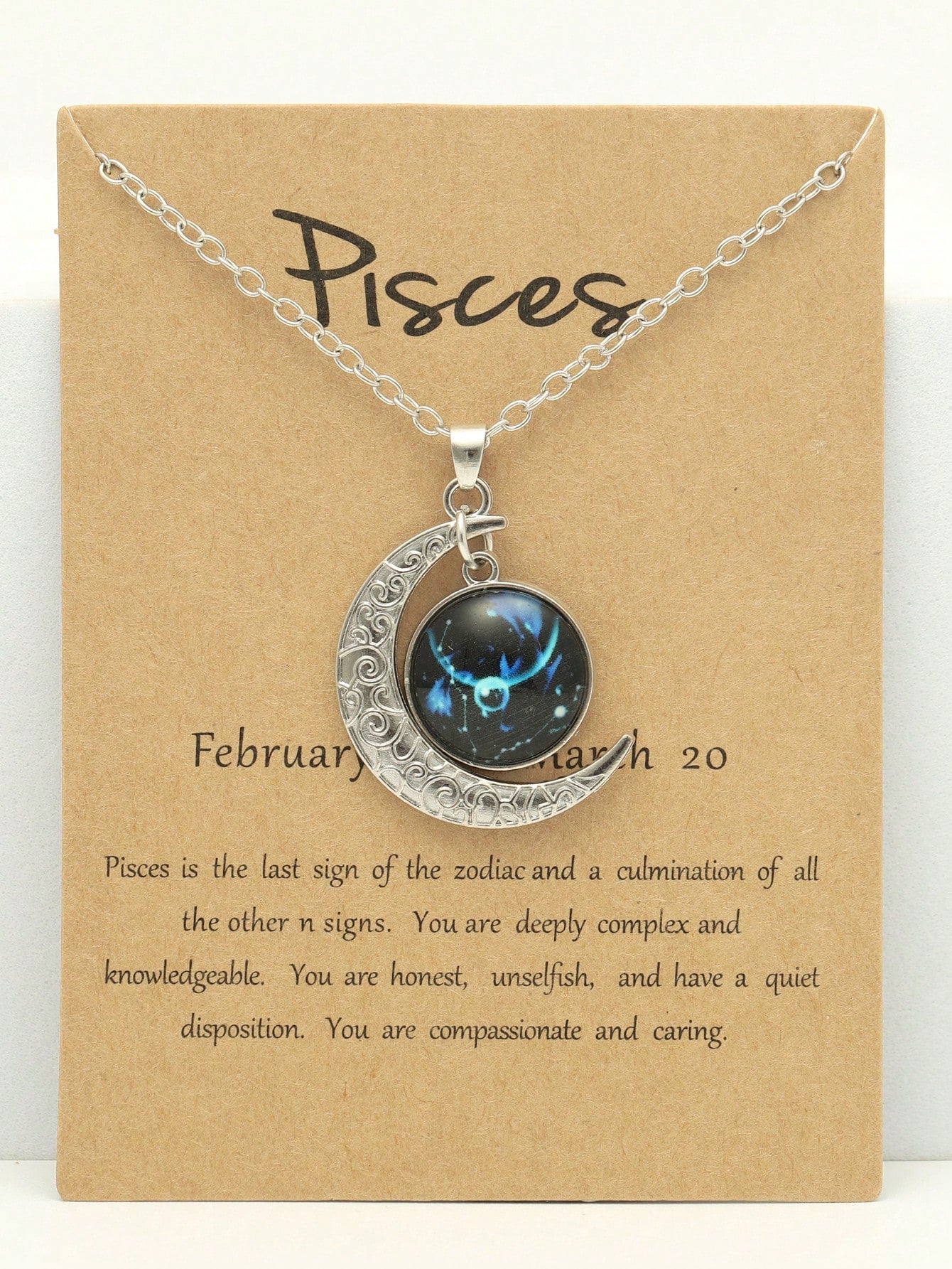 Luminous Vintage Moon & Zodiac Pendant Necklace